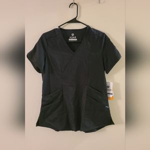 ADAR Pro Black V Neck Scrub Top New with Tags Womens Size Small